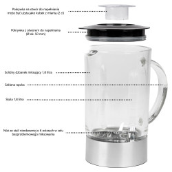 Blender kielichowy do koktajli, mikser uniwersalny ProfiCook PC-UM 1006