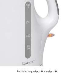 Czajnik elektryczny bezprzewodowy 1L Clatronic WK 3462 (biały)