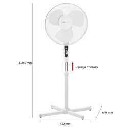 Wentylator stojący wiatrak podłogowy Clatronic VL 3603 S (Ø40cm, wys.125cm, biały)