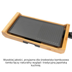 Elektryczny Grill stołowy na bambusowej tacy Clatronic TG 3697