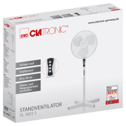 Wentylator stojący wiatrak podłogowy Clatronic VL 3603 S (Ø40cm, wys.125cm, biały)