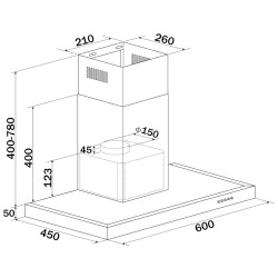 Okap kominowy 60 cm Bomann DU 7600 IX