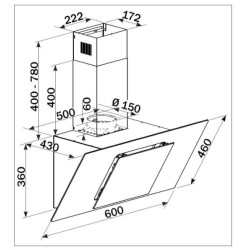 Okap kominowy 60 cm Bomann DU 7603 G