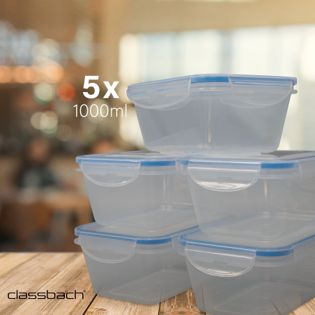 Pojemniki do przechowywania żywności 5x 1000 ml Classbach C-FHD 4007 K Outlet *