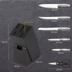XXXX Zestaw noży 7 elementów Classbach C-MBS 4018 (czarny)