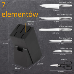 XXXX Zestaw noży 7 elementów Classbach C-MBS 4018 (czarny)