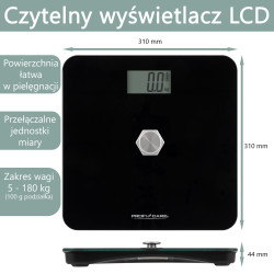Kinetyczna waga łazienkowa ProfiCare PC-PW 3112 (czarna)