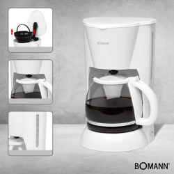 Ekspres przelewowy, kawiarka Bomann KA 183 CB (biała)