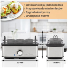 Jajowar na 8 jaj i omlety ProfiCook PC-EK 1275