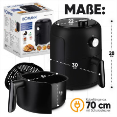 Air fryer frytkownica beztłuszczowa 2.5 litra Bomann FR 6076 H CB