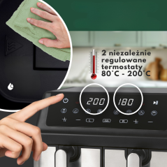Frytkownica beztłuszczowa dwukomorowa 9 litrów ProfiCook PC-FR 1296 H