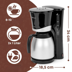 Ekspres przelewowy, Kawiarka z 2 termosami Clatronic KA 3328