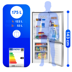 Lodówko-zamrażarka Bomann KG 322.1 (inox)