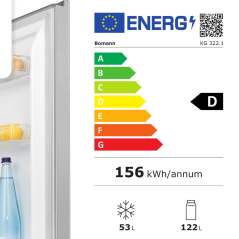 Lodówko-zamrażarka Bomann KG 322.1 (inox)