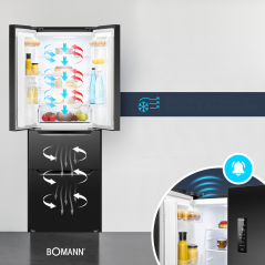 Lodówko-zamrażarka French Door Bomann KG 7361 IX (ciemny inox)