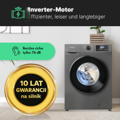 Pralka automatyczna slim 7 kg 1400 obr/min Inverter Bomann WA 7175 (antracyt)
