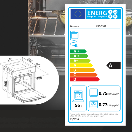 Piekarnik elektryczny do zabudowy Bomann EBO 7911 (czarny)