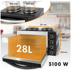 Piekarnik elektryczny z kuchenką elektryczną Bomann KK 6059 CB Outlet