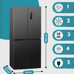Lodówko-zamrażarka Cross Door Bomann KG 7358 (ciemny inox)