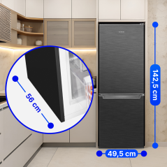 Lodówko-zamrażarka Bomann KG 7359 (ciemny inox)
