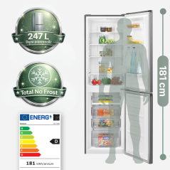 Lodówko-zamrażarka Bomann KG 7360 (inox)
