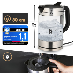 Czajnik elektryczny szklany 1.7 L ProfiCook PC-WKS 1322 G (inox)
