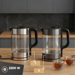 Czajnik elektryczny szklany 1.7 L ProfiCook PC-WKS 1322 G (inox)