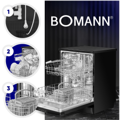 Zmywarka wolnostojąca 60cm Bomann GSP 7419 (czarna)