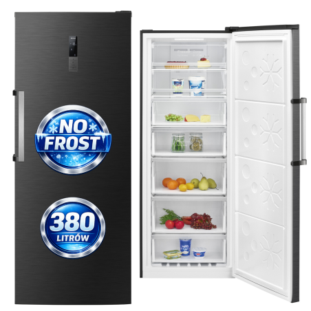 Zamrażarka z możliwością pracy jako chłodziarka 2w1 380l Bomann GSVS 7365 (czarna) No Frost Inverter