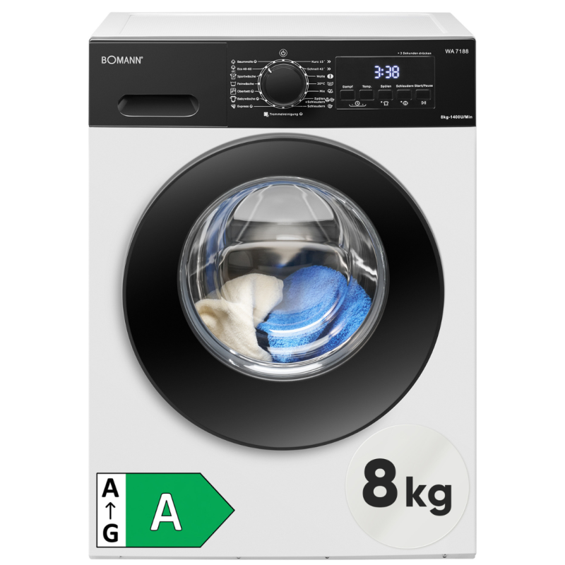Pralka automatyczna 8 kg 1400 obr/min Inverter Bomann WA 7188 (biała)