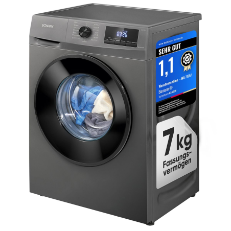 Pralka automatyczna slim 7 kg 1400 obr/min Inverter Bomann WA 7175.1 (antracyt)