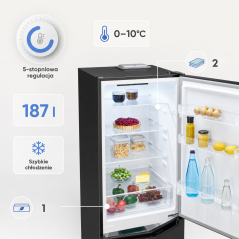 Lodówko-zamrażarka 262 l Bomann KG 7369 (ciemny inox)