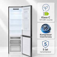 Lodówko-zamrażarka 262 l Bomann KG 7369 (ciemny inox)