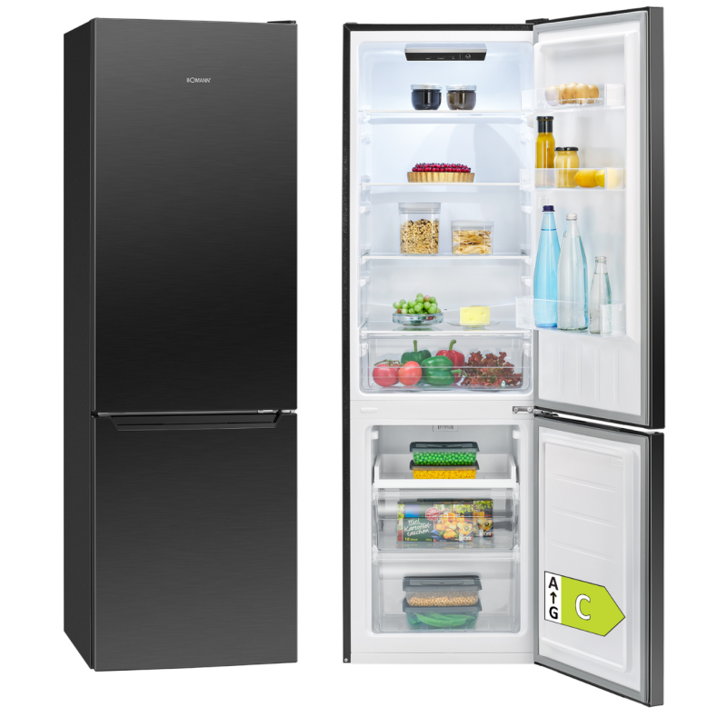 Lodówko-zamrażarka 262 l Bomann KG 7369 (ciemny inox)