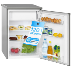 Chłodziarko-zamrażarka podblatowa 120 litrów Bomann KS 2184.1 (inox look)