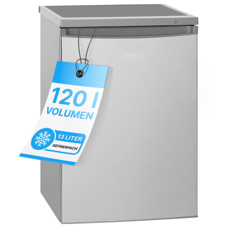 Chłodziarko-zamrażarka podblatowa 120 litrów Bomann KS 2184.1 (inox look)