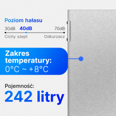 Lodówka chlodziarka 242L Bomann VS 7316.1 (inox look)
