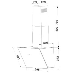 Okap kuchenny pochłaniacz 60 cm Bomann DU 7606.1 G