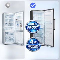 Zamrażarka szufladowa Total No Frost 274 l Bomann GS 7371 (ciemny inox)