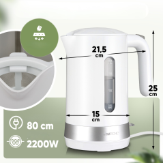Czajnik elektryczny bezprzewodowy 1,8 L Clatronic WK 3840 (biały)