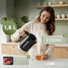 Czajnik elektryczny bezprzewodowy 1,8 L Clatronic WK 3840 (czarny)