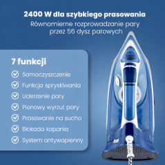 Bezprzewodowe żelazko ceramiczne 2400W Clatronic DB 3706