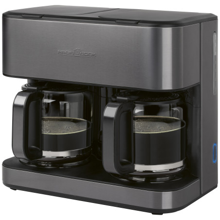 Podwójny przelewowy ekspres do kawy ProfiCook PC-KAD 1308 (ciemny inox)