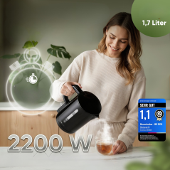 Czajnik elektryczny bezprzewodowy 1.7 L Clatronic WK 3835 (czarny)