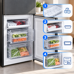 Lodówko-zamrażarka 173 l Bomann KG 320.3 (ciemny inox)