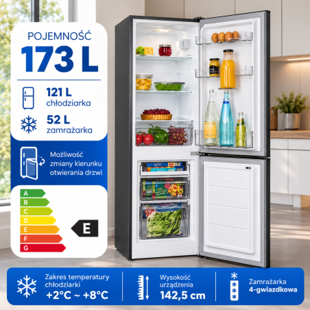 Lodówko-zamrażarka 173 l Bomann KG 320.3 (ciemny inox)